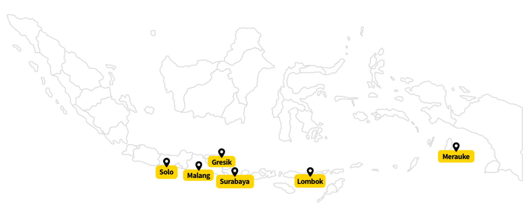 Indonesia project locations map
