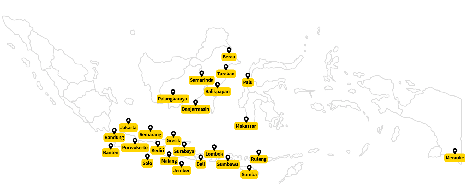 Indonesia project locations map